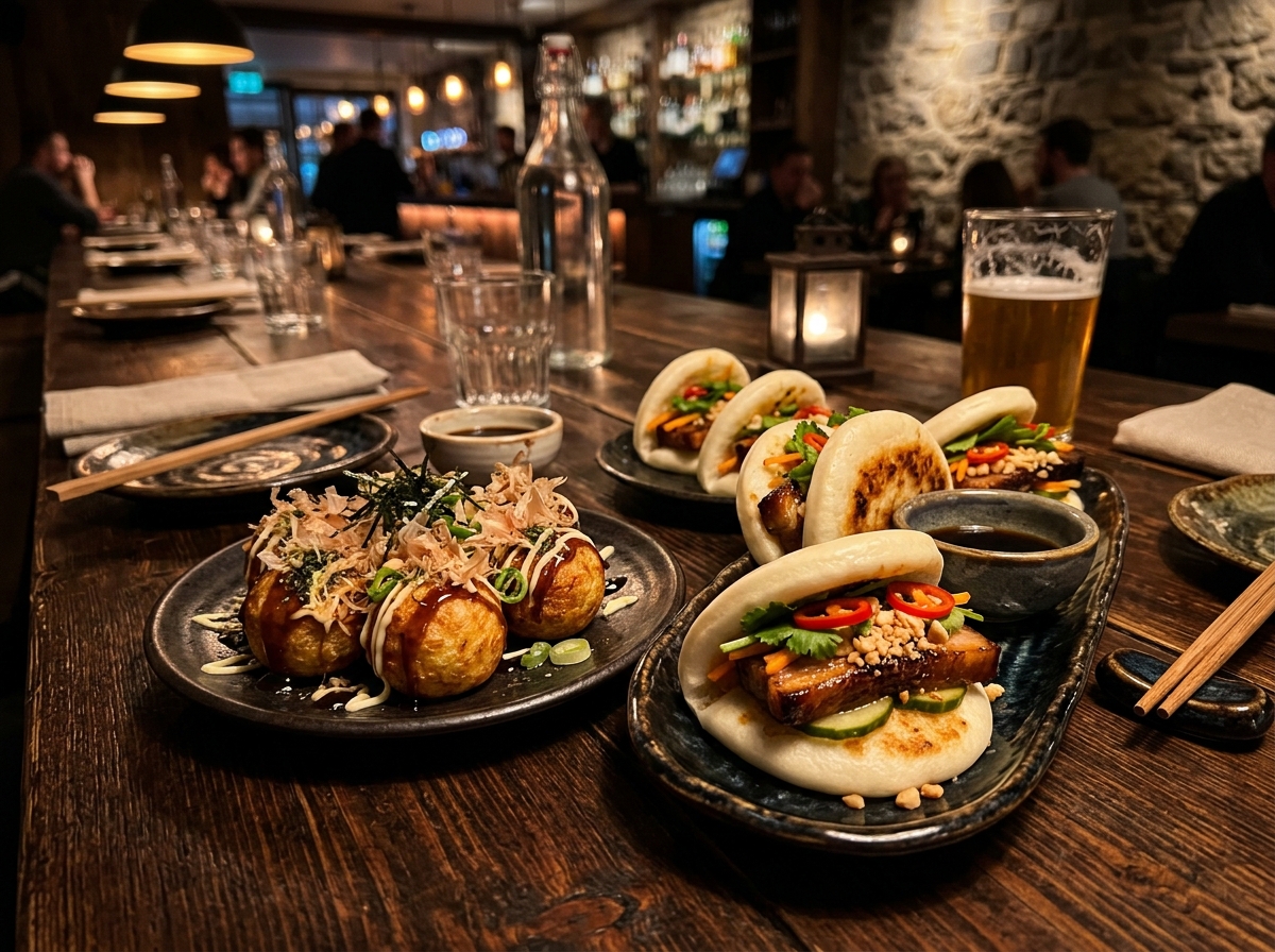 Pan-Fried Pork Bao & Takoyaki